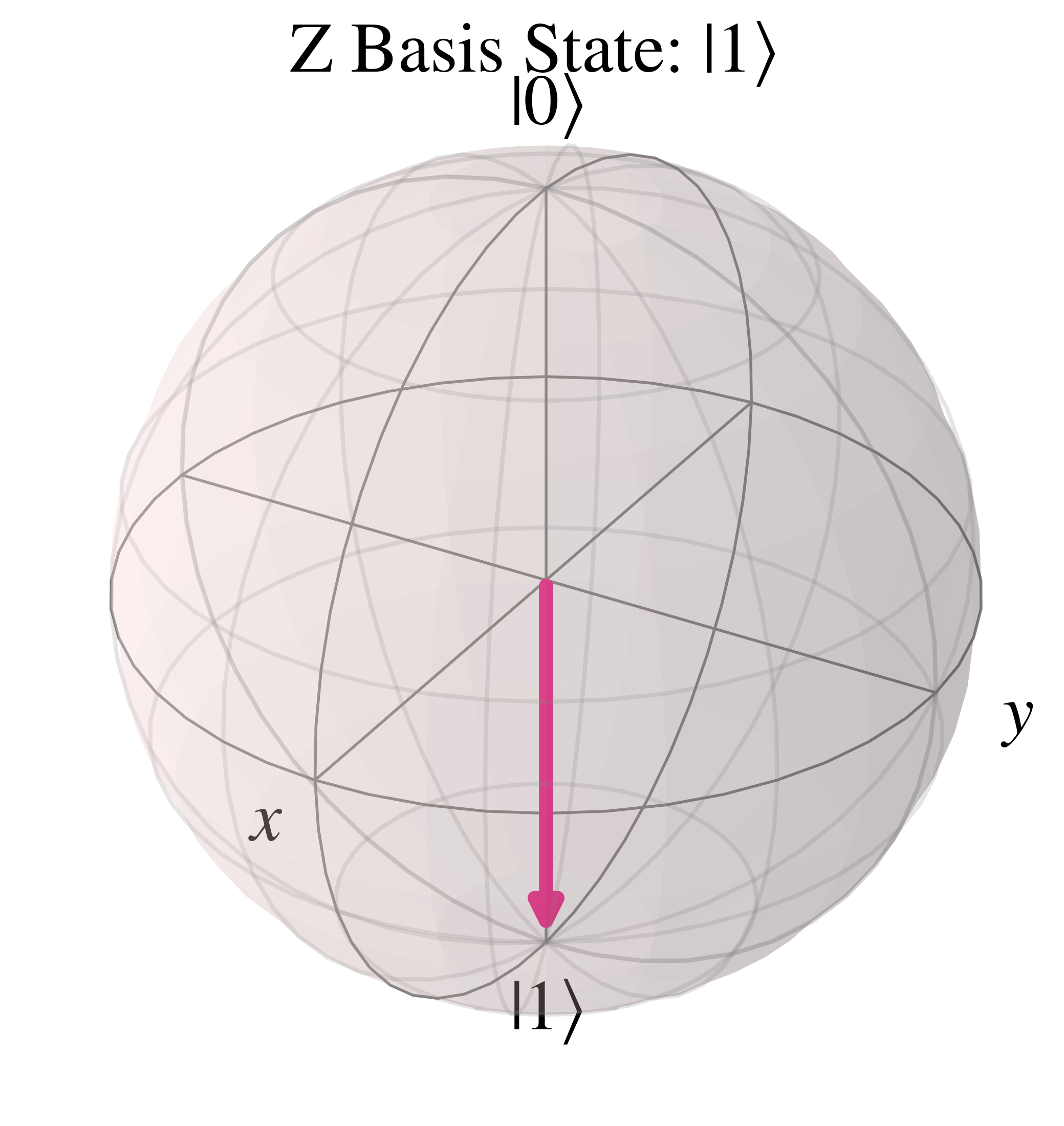 Bloch sphere in computational basis '1' state